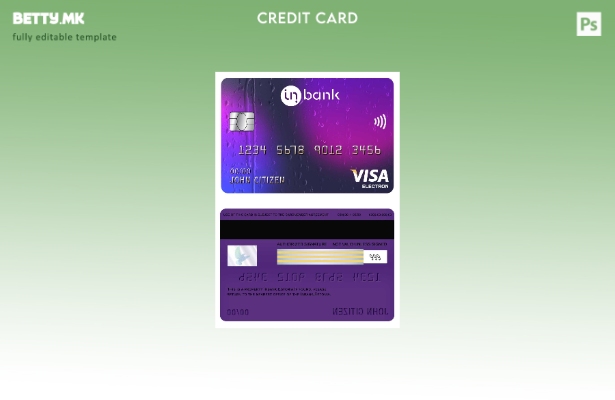 Модерен стил шаблон за електронска картичка за виза Estonia Inbank